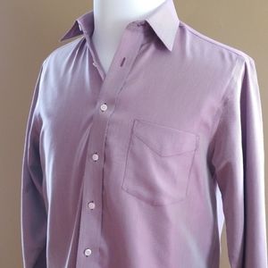 Stafford Mens Dress Shirt 15.5 34/35Purple